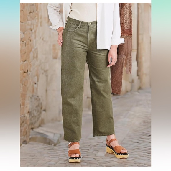 NWT DOCKERS HIGH STRAIGHT CROP PANT GREEN SZ-8 - Picture 1 of 8